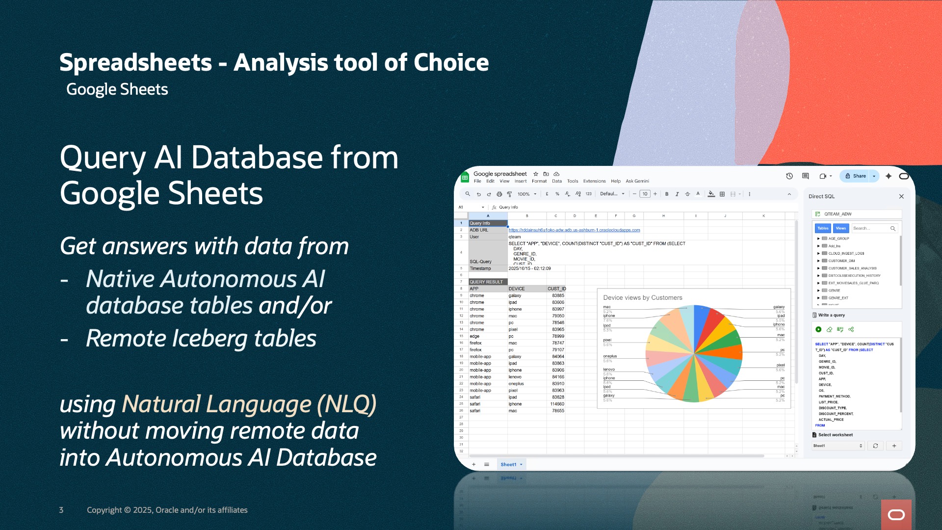 Oracle Autonomous AI Lakehouse Add-in for Google Sheets – Google Workspace Marketplaceで利用可能!