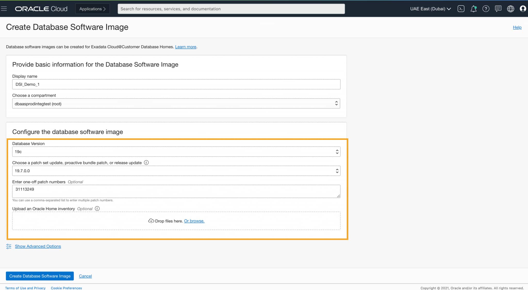 Gen2 Exadata Cloud@Customer での Custom Database Software Images のリリース ...