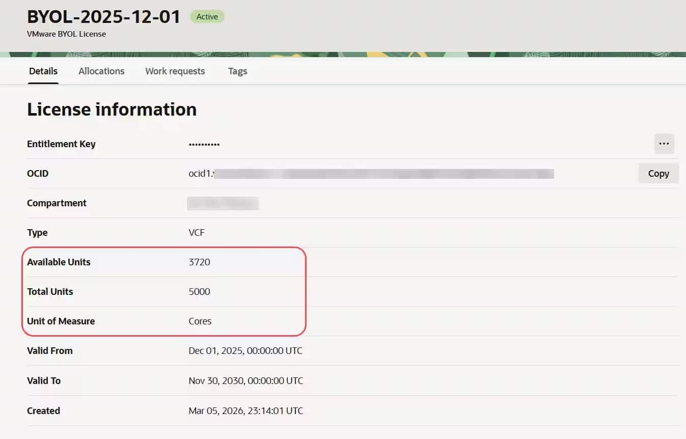 License Management and maintenance option for customer 