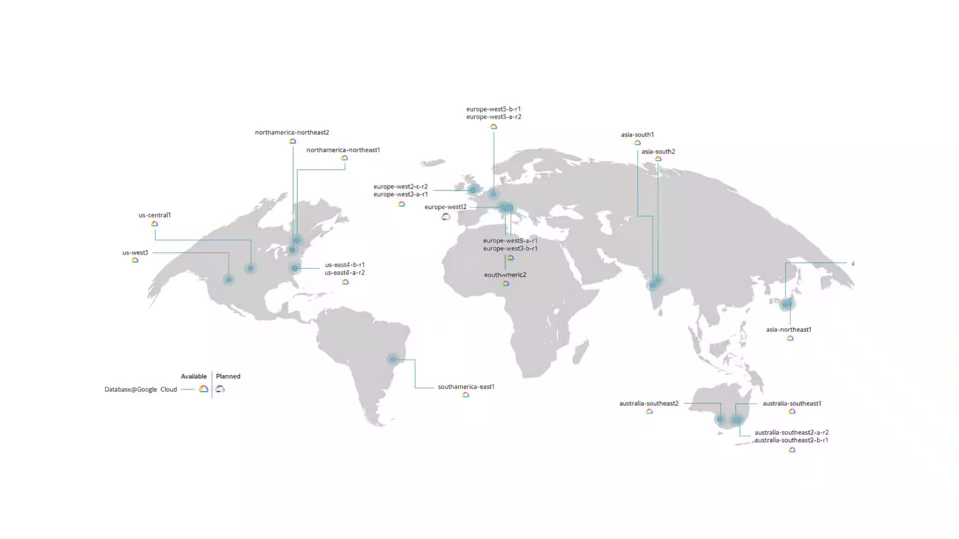 Oracle AI Database@Google Cloud regions