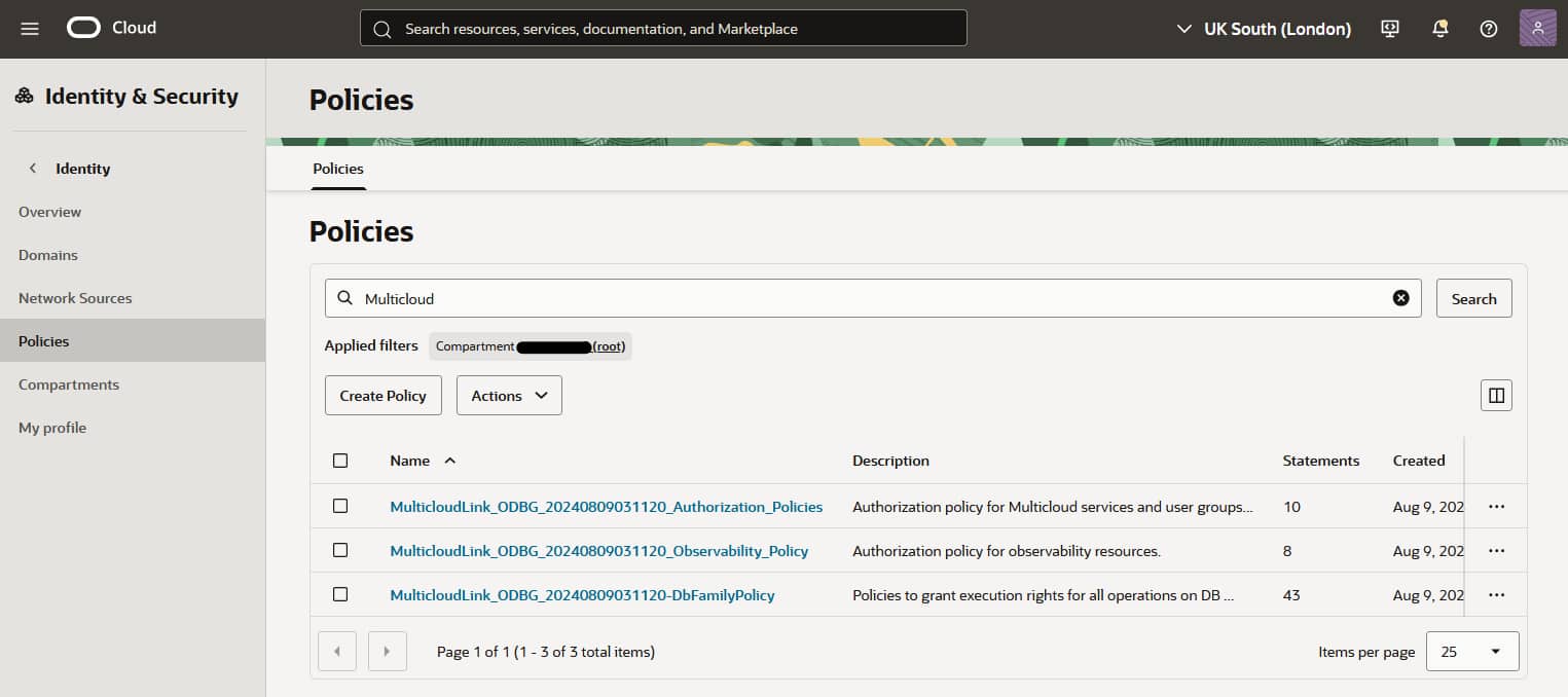 Oracle Database@Google Cloud RBAC統合をカスタマイズする方法