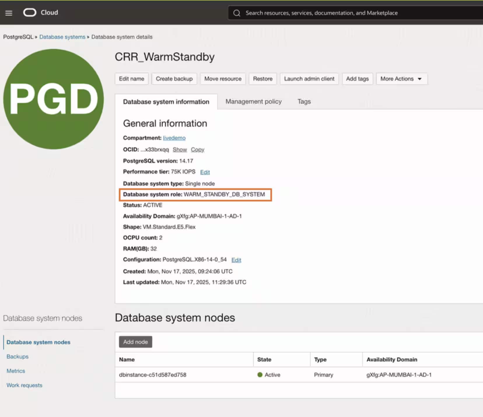 OCI Database with PostgreSQL向けクロスリージョン・ウォーム・スタンバイの発表