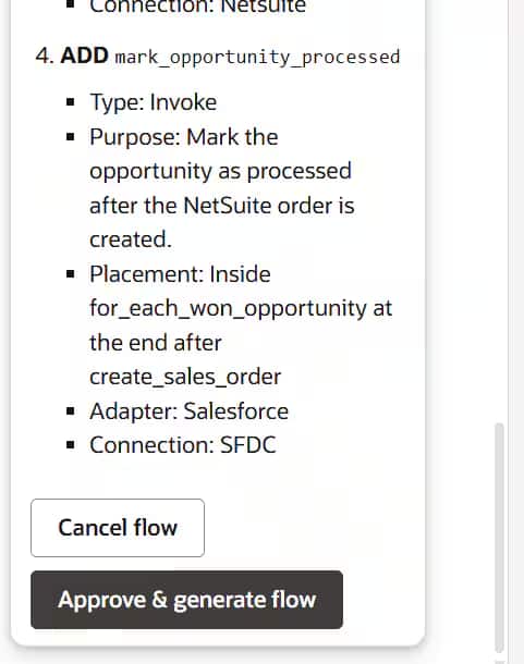 OICのAIアシスタントをPlan and Actモードで実行している画面のスクリーンショット