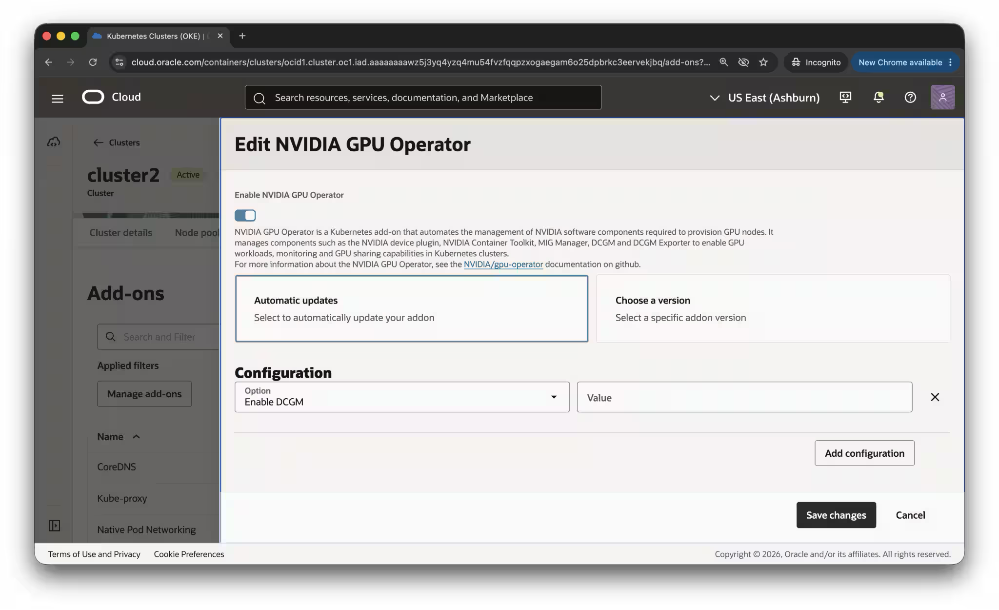 Enabling the NVIDIA GPU Operator add-on