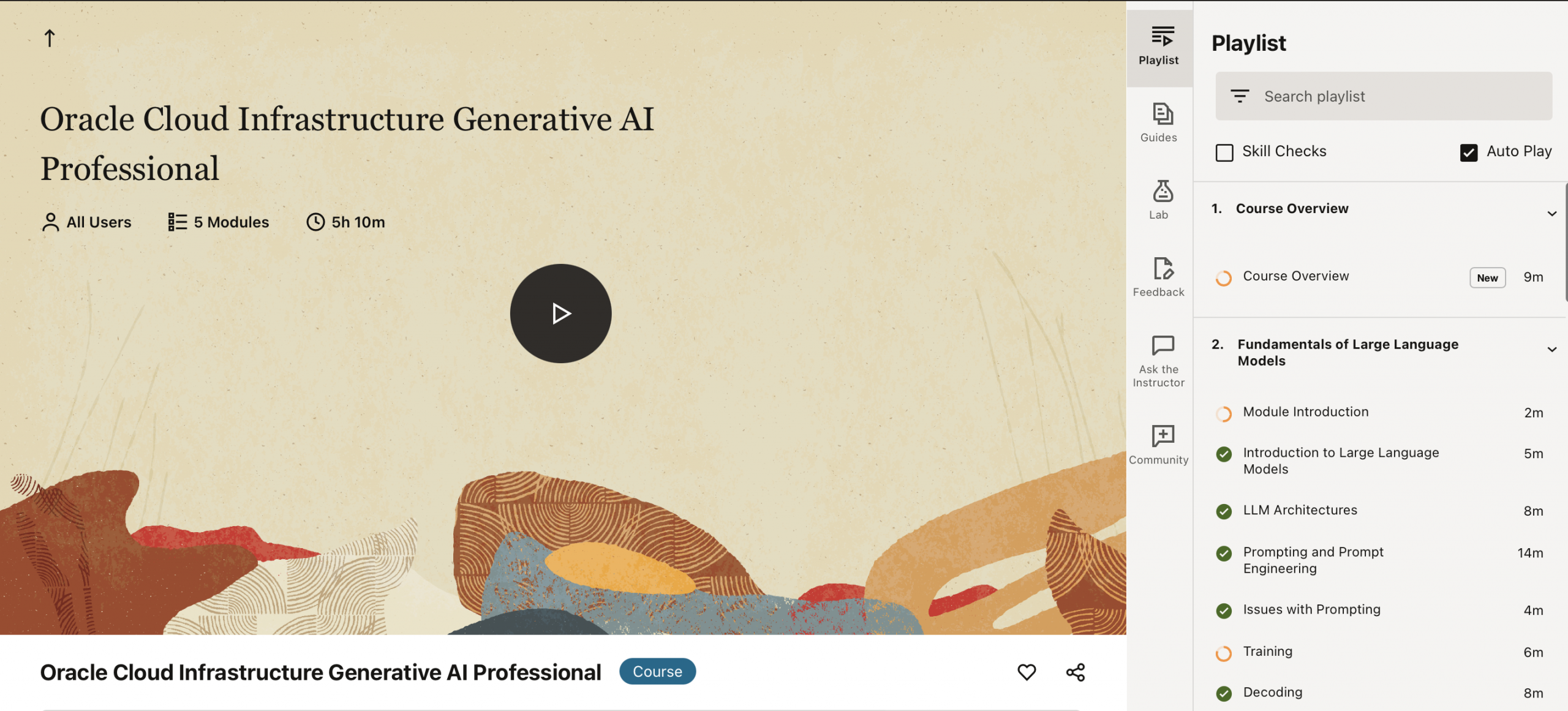 Announcing OCI 2025 Generative AI Professional Certification and Course.