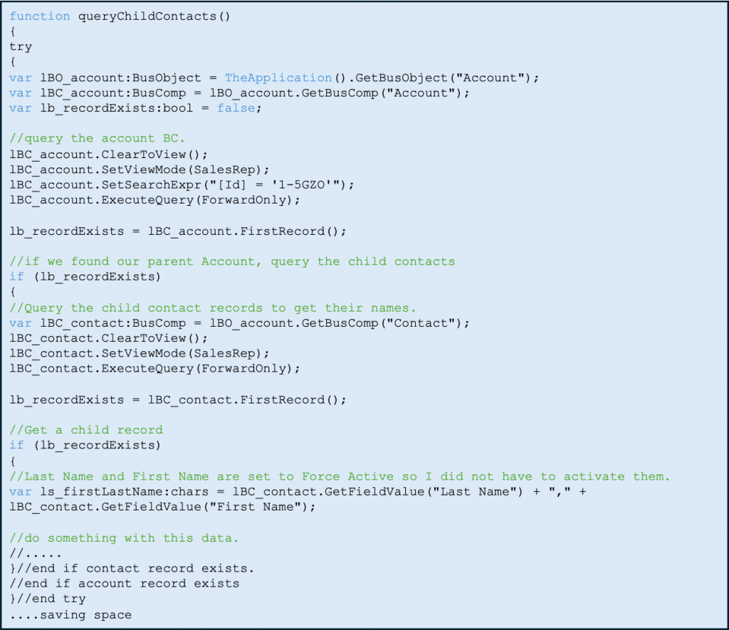 Script for parent-child queries