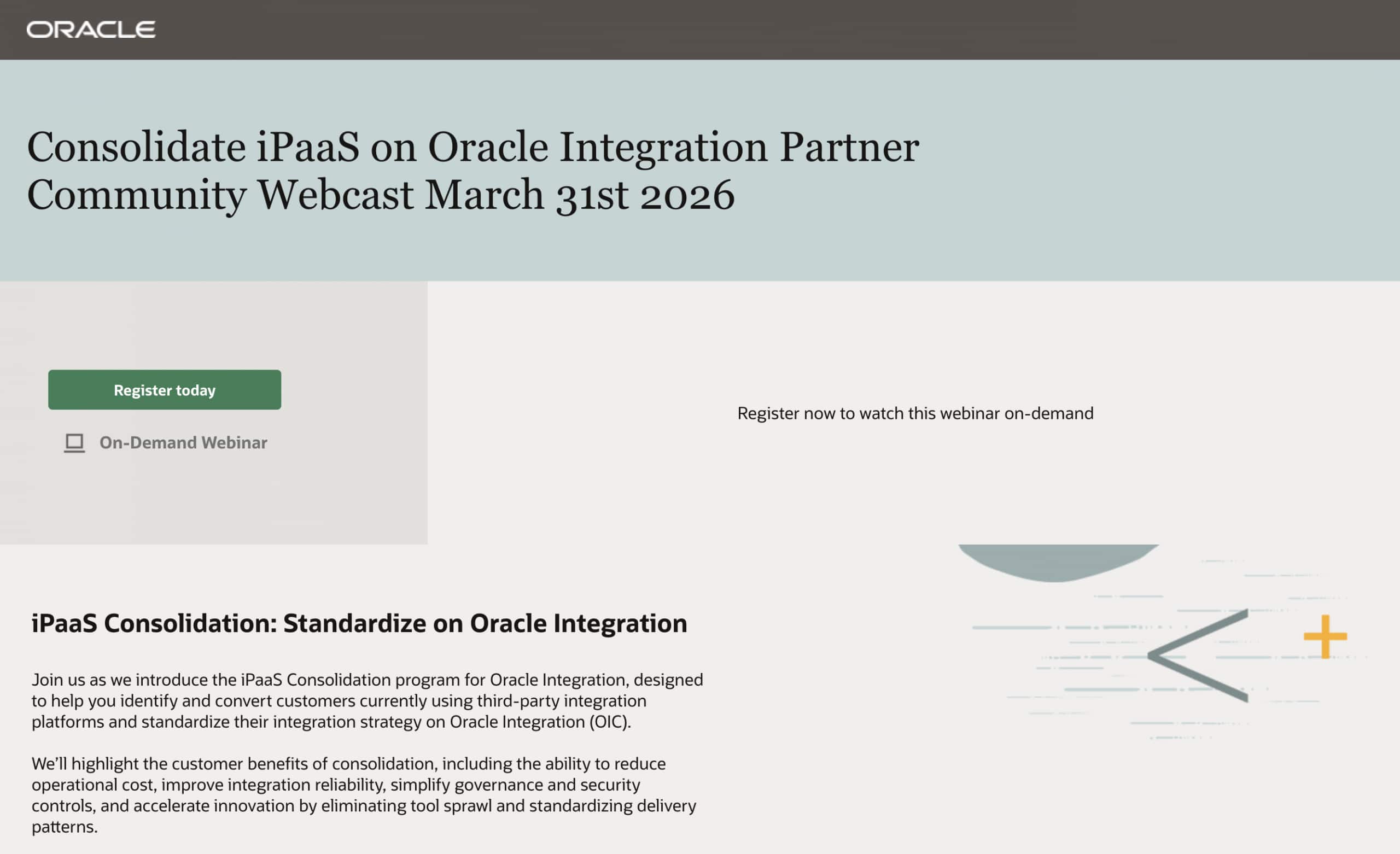 Consolidate iPaaS on Oracle Integration Partner Community Webcast on-demand