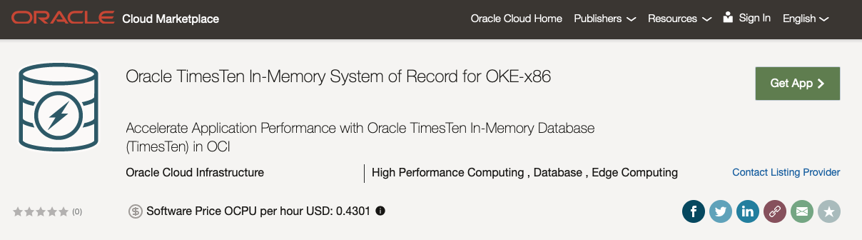 GA Announcement: Oracle TimesTen In-Memory System of Record for OKE – x86 on OCI Marketplace
