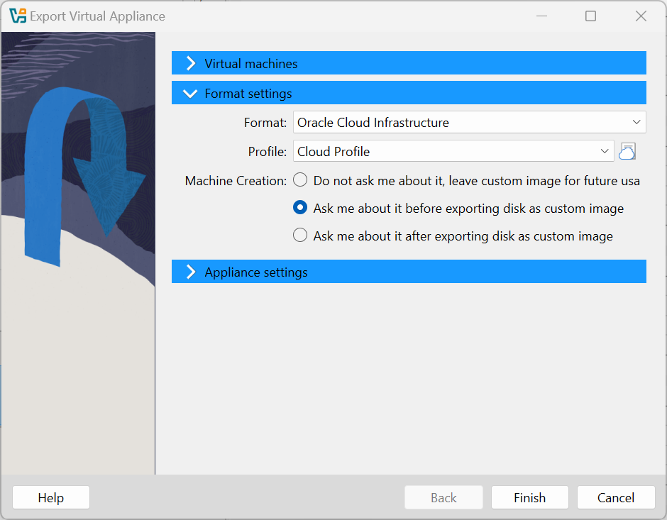 Choose your format settings.
