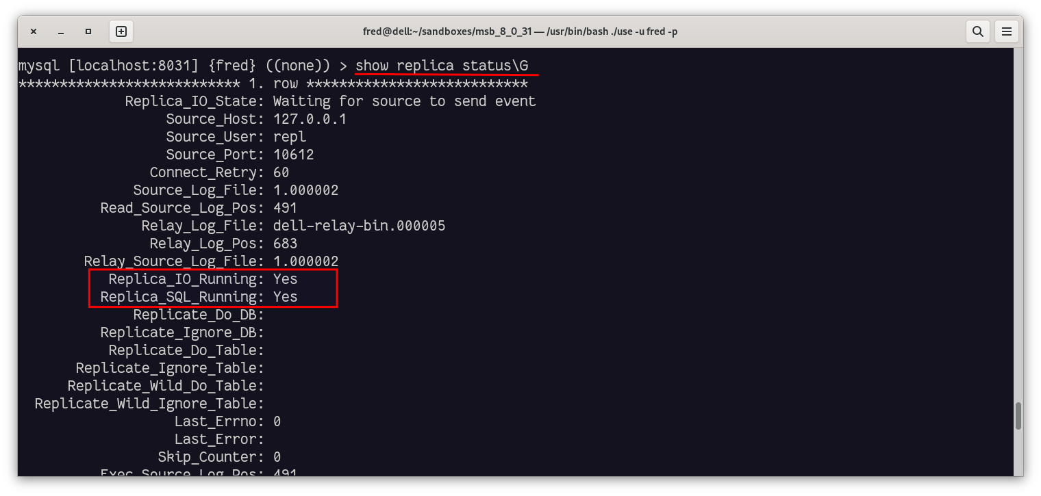 Binlog File and Position