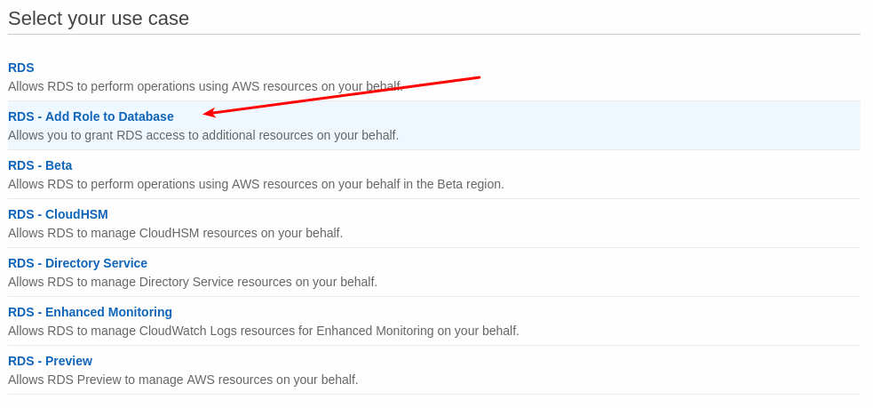 RDS - Add Role to Database