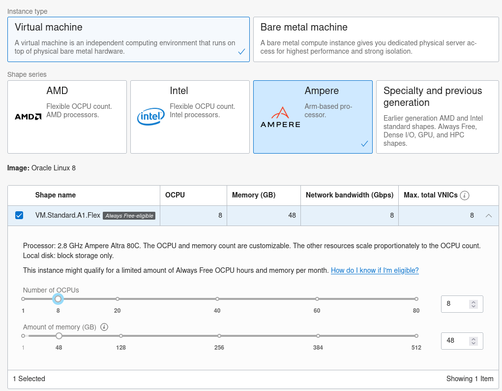 OCI Compute Instance Shape