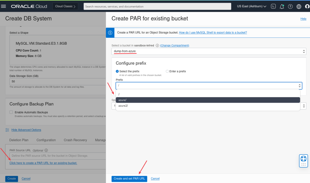 Create PAR for exiating bucket