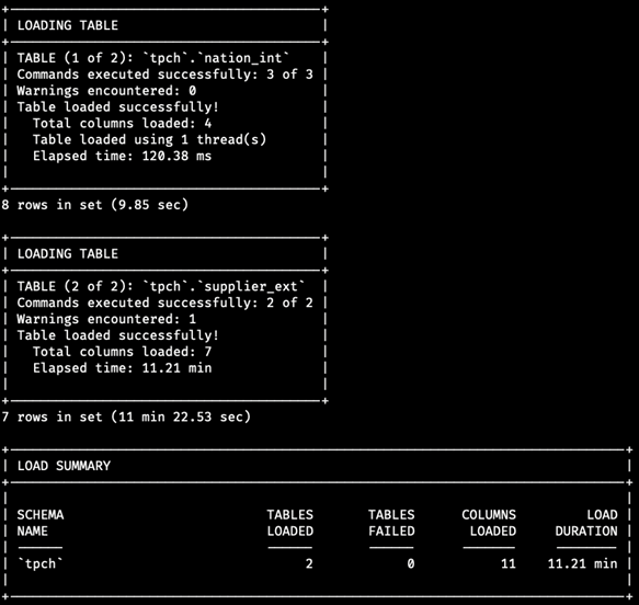Auto Parallel Load can automatically execute its generated load script, setting up the system as well as part of the operation.