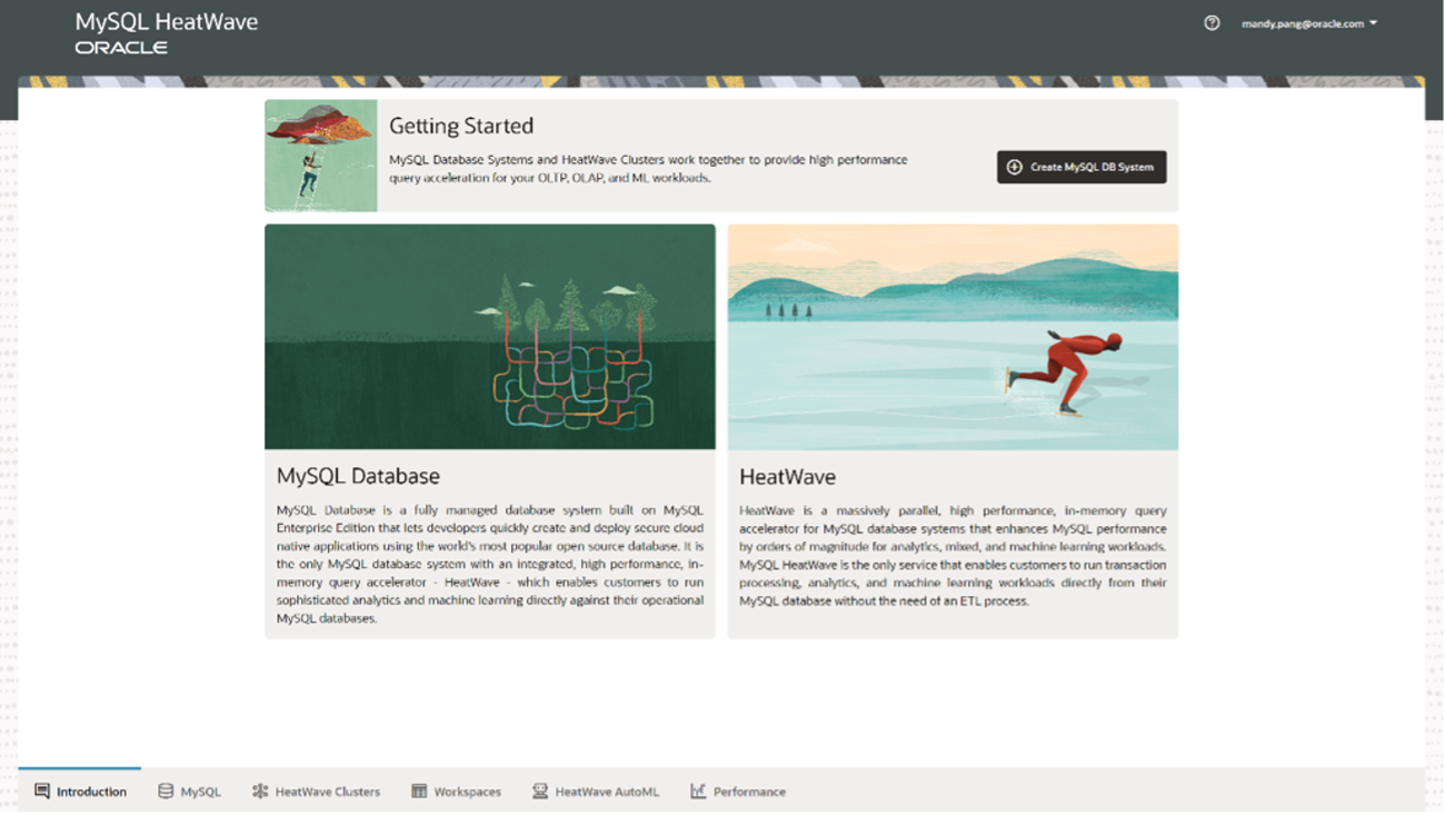 Interactive console in MySQL HeatWave