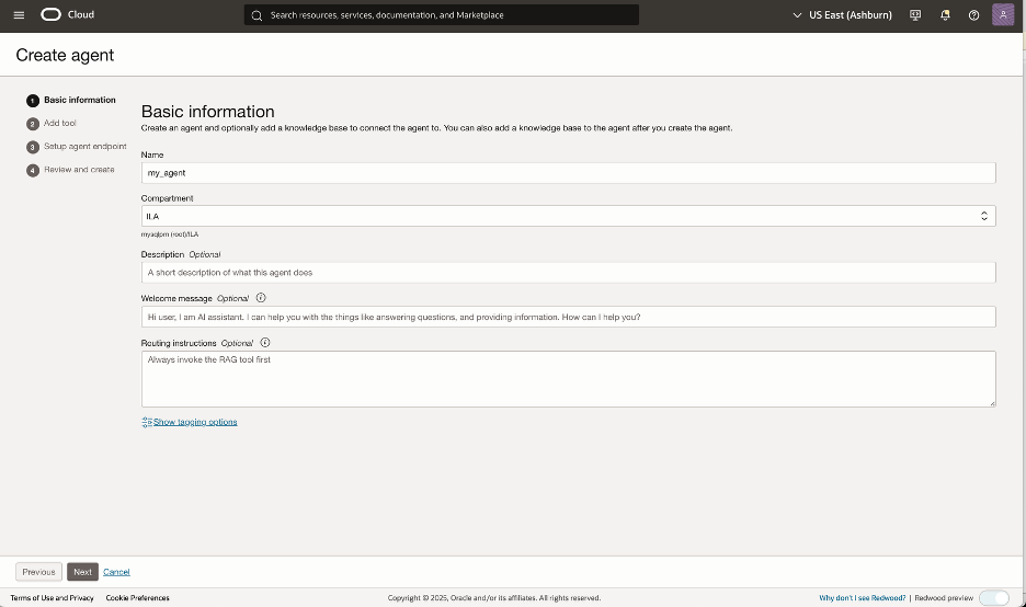 Create an OCI AI Agent