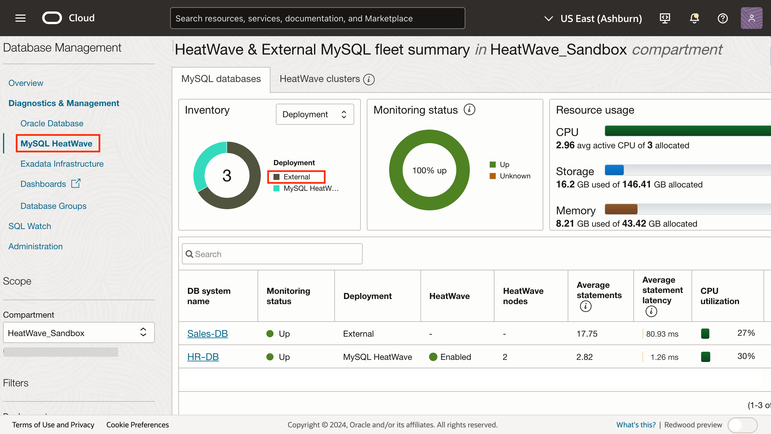 Screenshot of the fleet summary