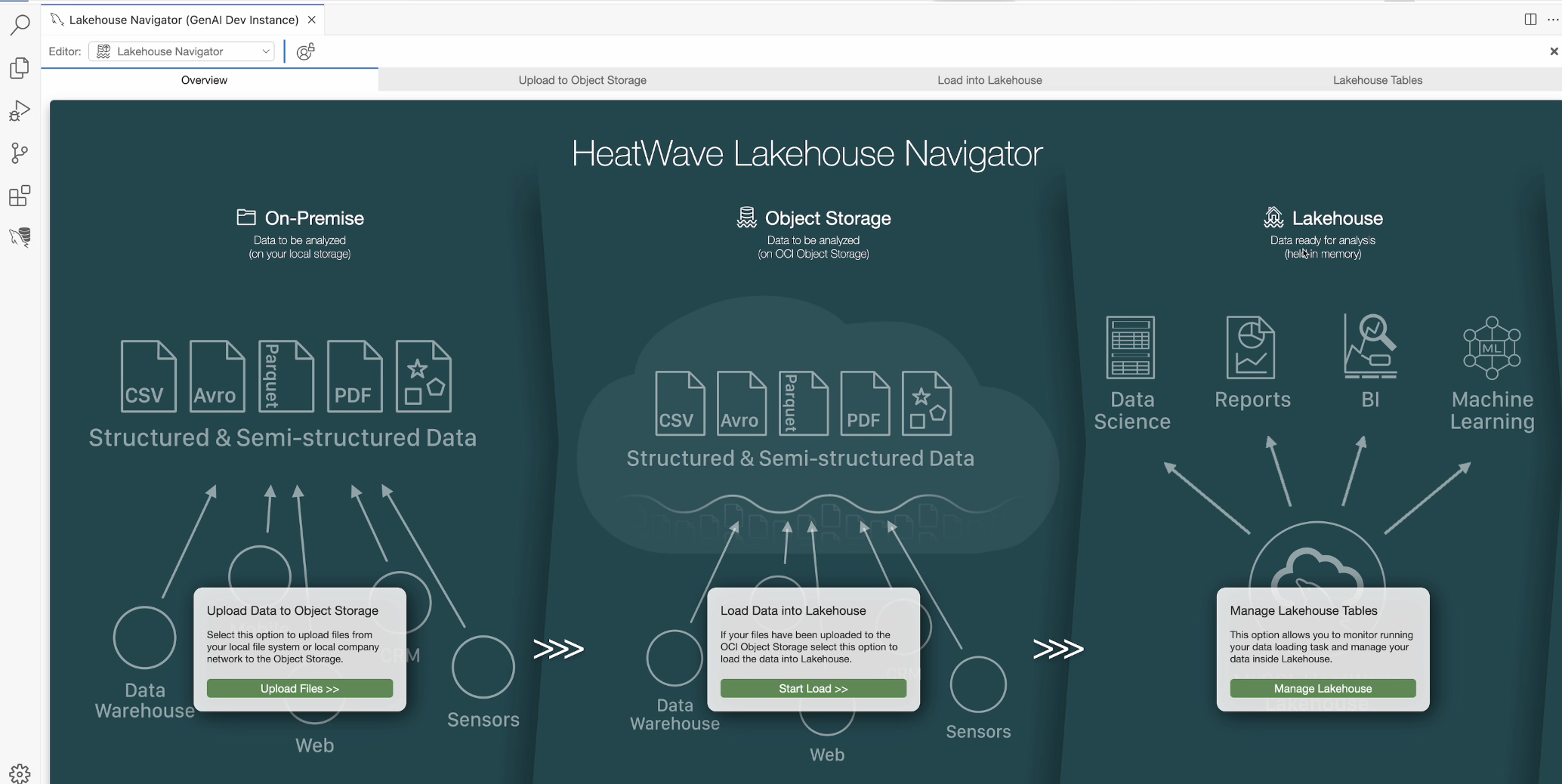 HeatWave Lakehouse Navigator