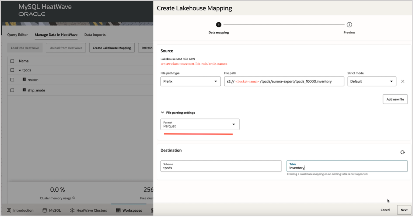 Create Lakehouse Mapping