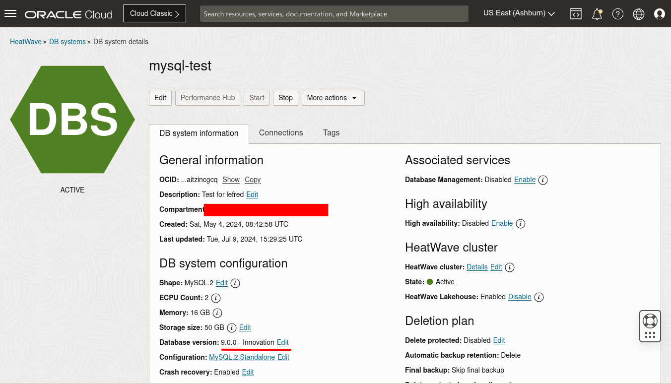 MySQL HeatWave DB Instance