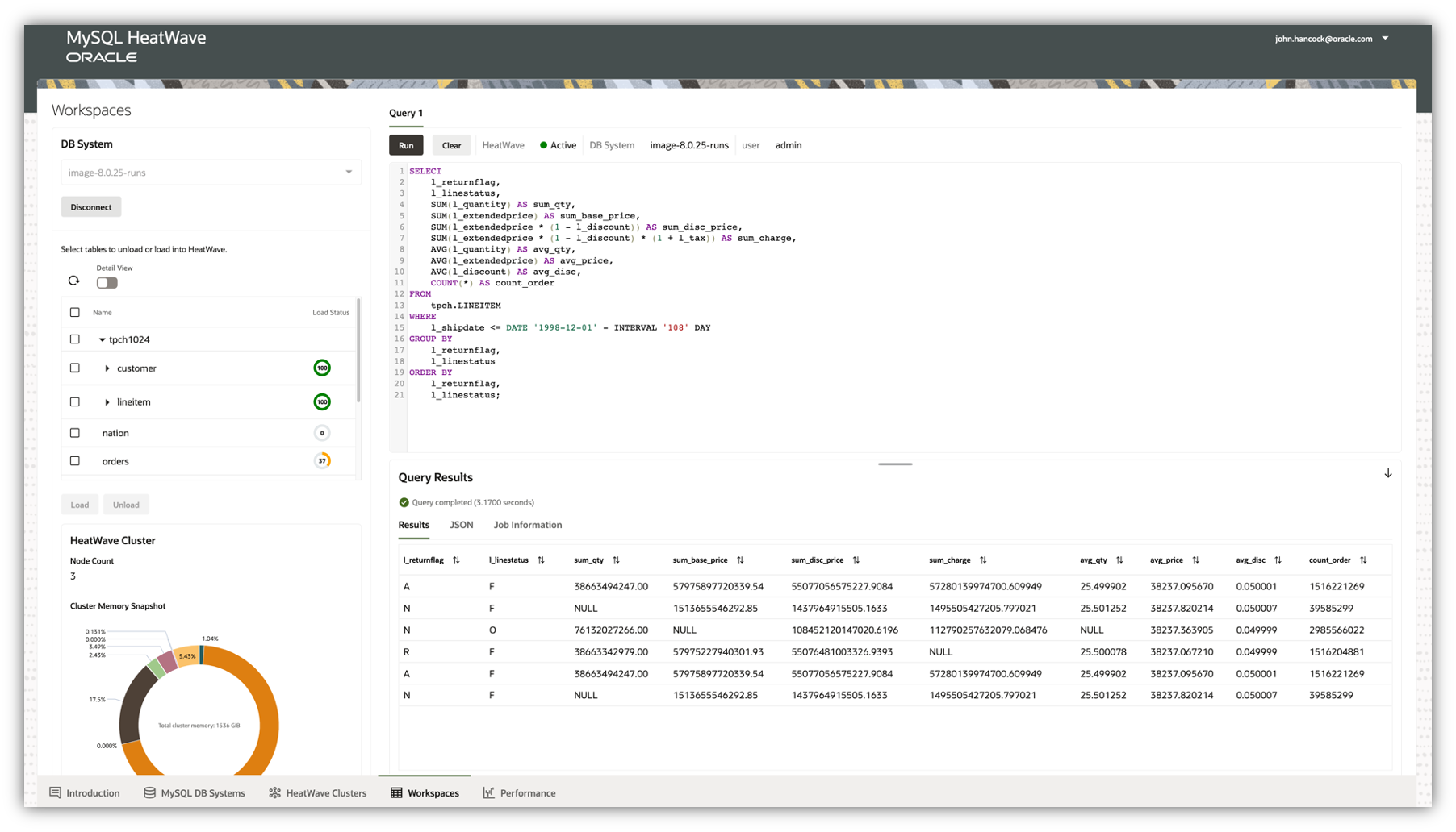 MySQL HeatWave Query Interface & Workload Monitoring