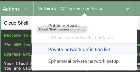Private network definition list