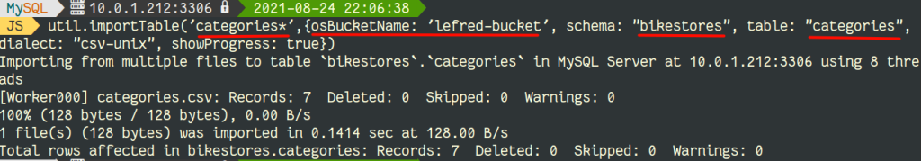 MySQL Shell - util.importTable()