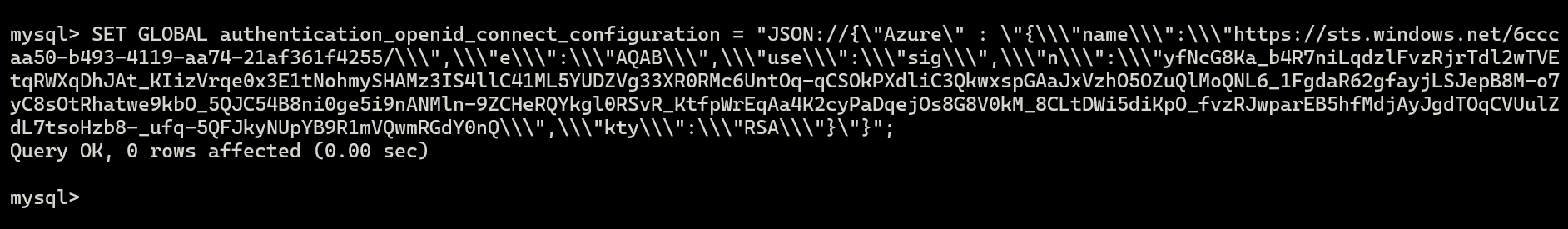 set openid configuration