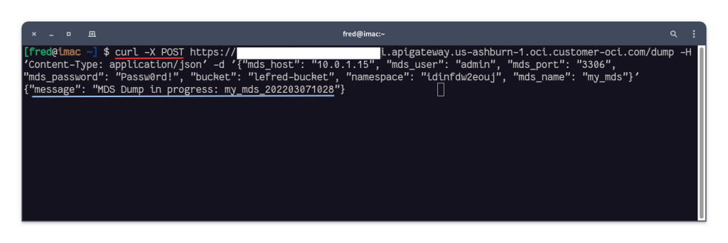 Calling the API with CURL