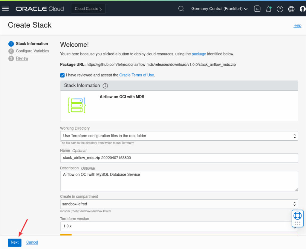 Resource Mananger Stack Information