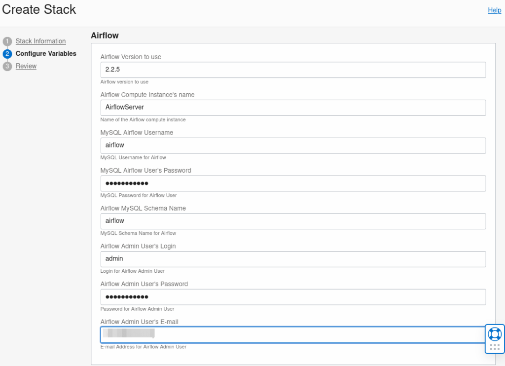 Resource Mananger Stack - Airflow variables