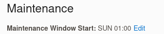 Maintenance Window information in OCI Console