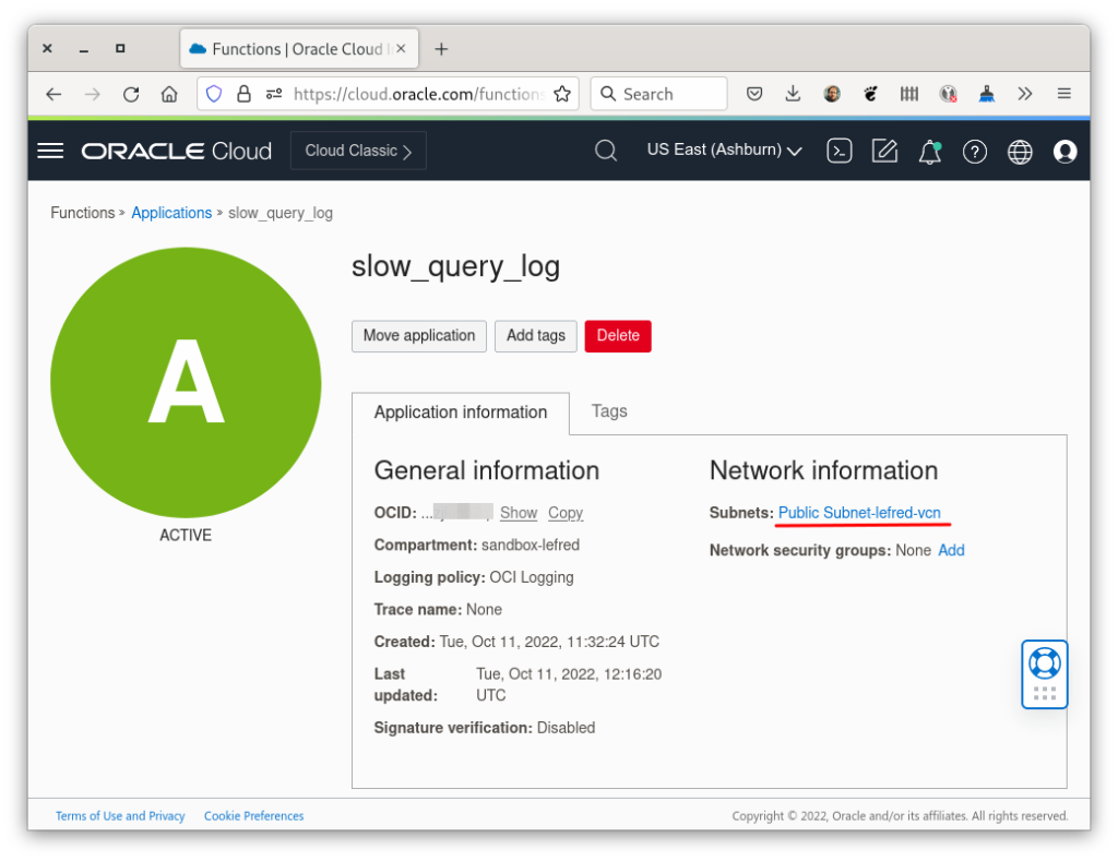 slow_query_log function - application 