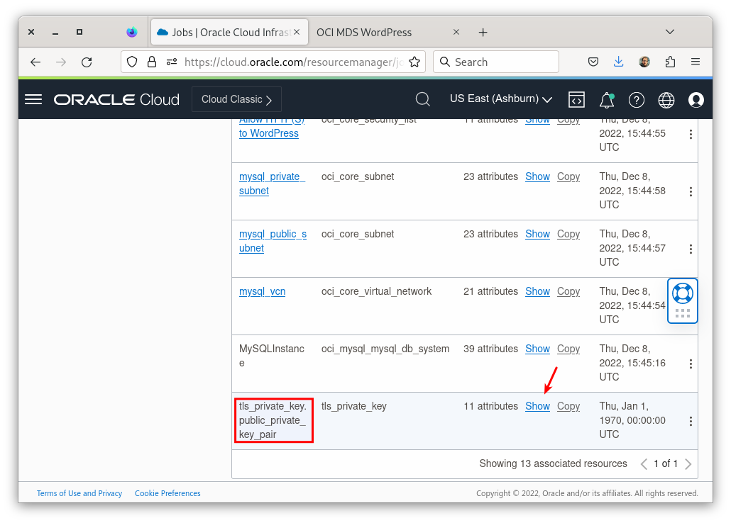 Job Resources - tls keys