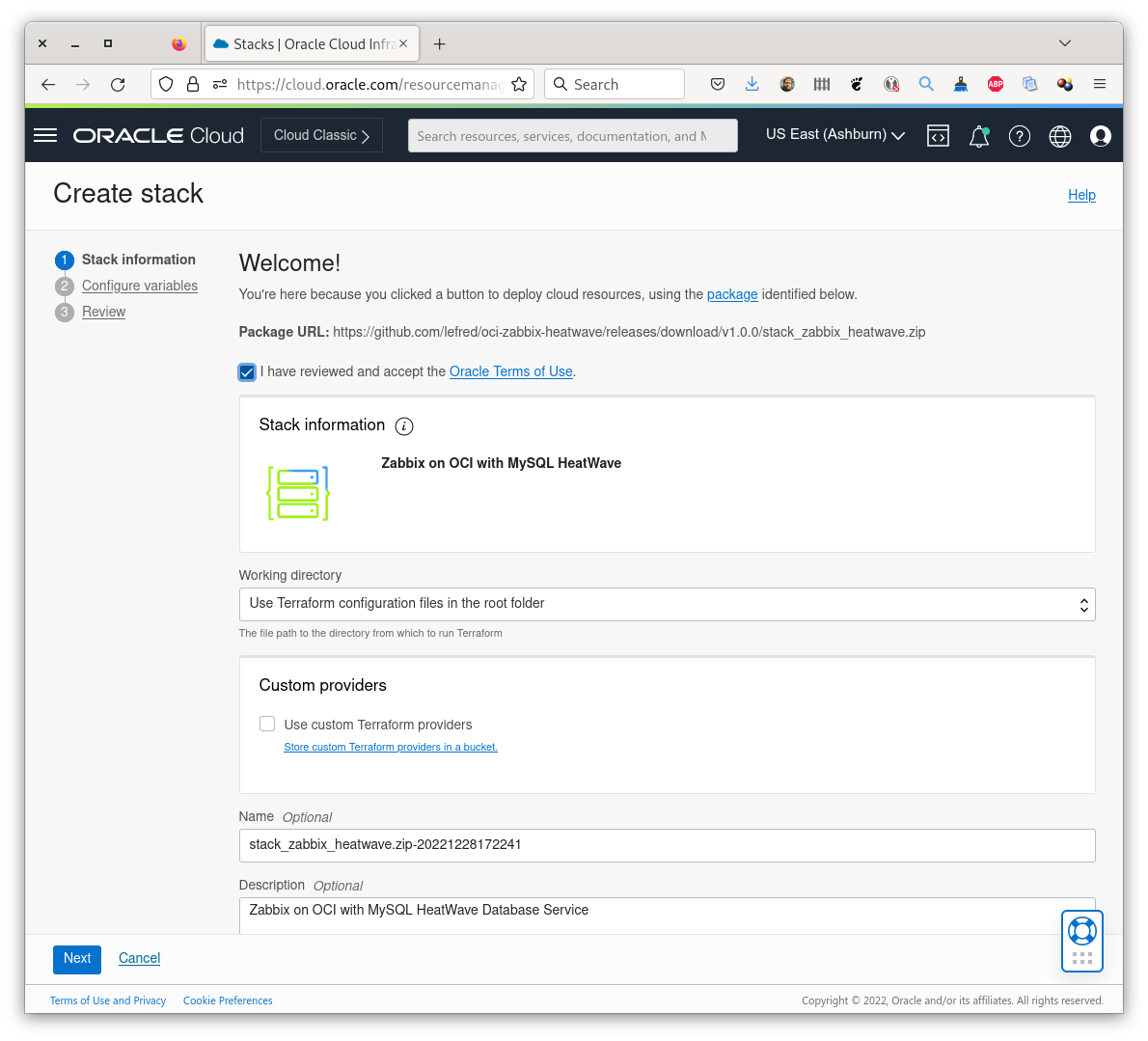 Create Stack - Step 2