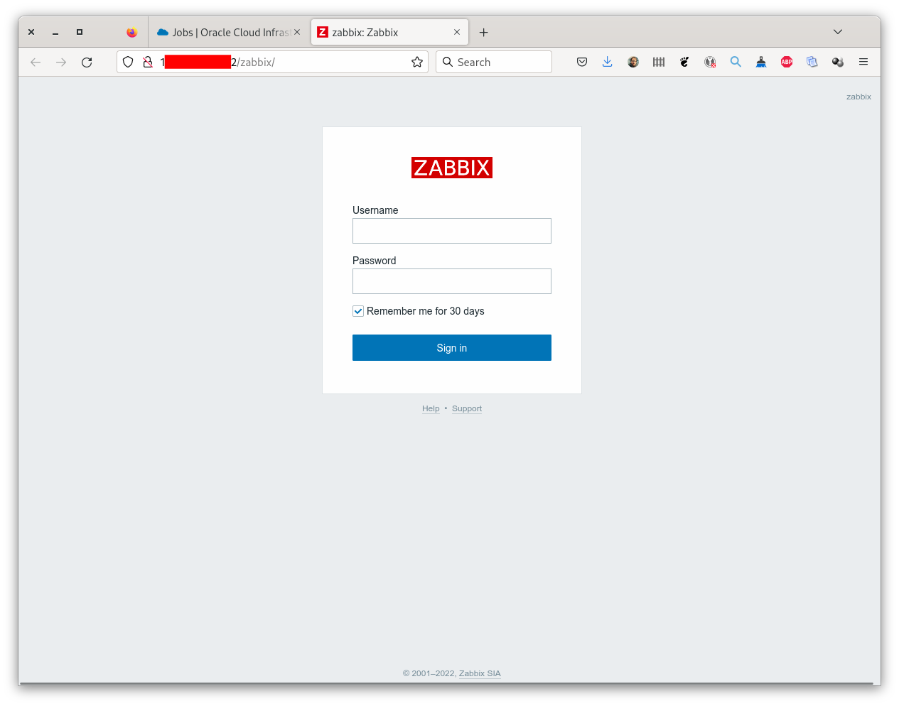Zabbix Login