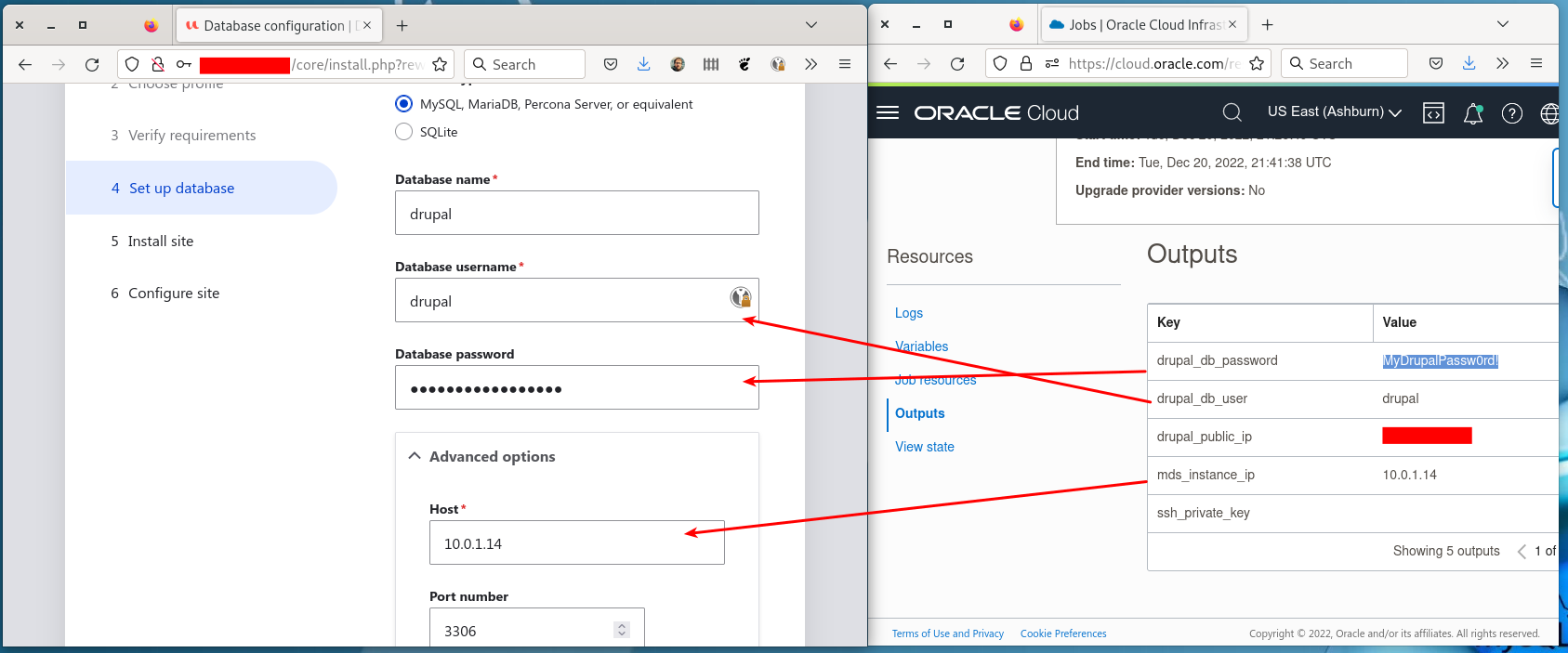 Drupal 10 Installation - Database Information