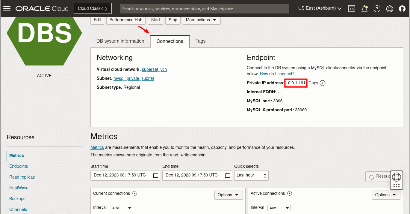 Connections Tab : IP Address
