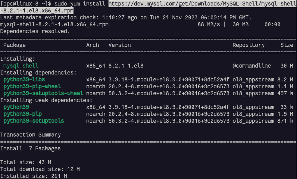 install MySQL Shell 8.2.1