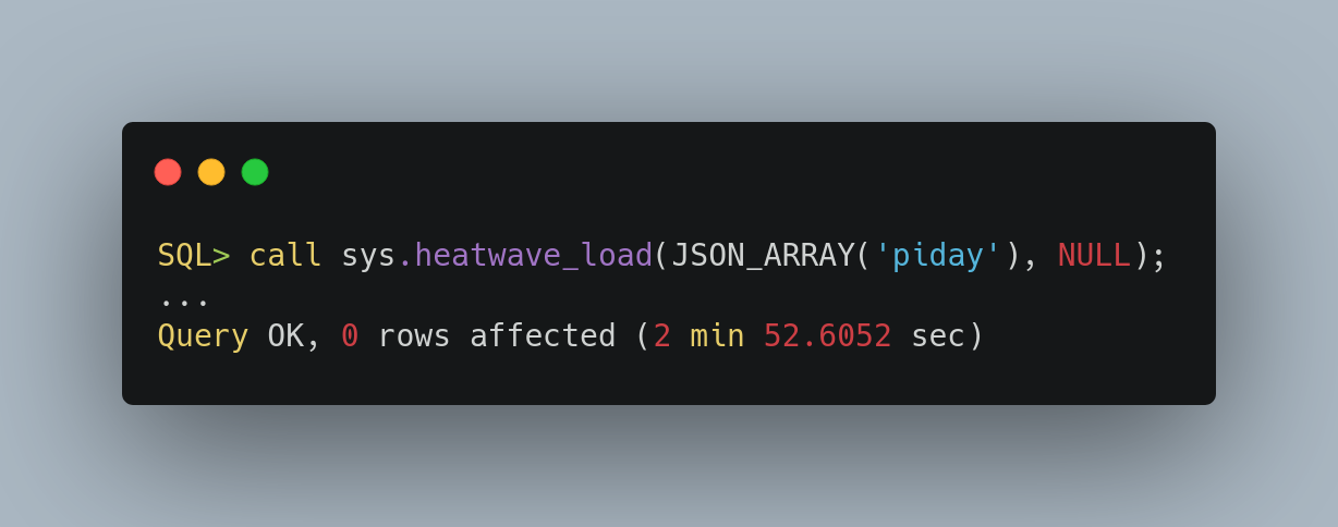 Load data to HeatWave