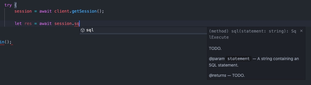 Autocompletion for method names