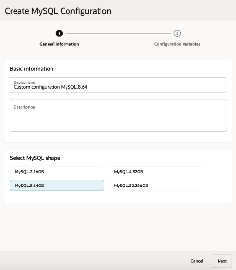 Create configuration