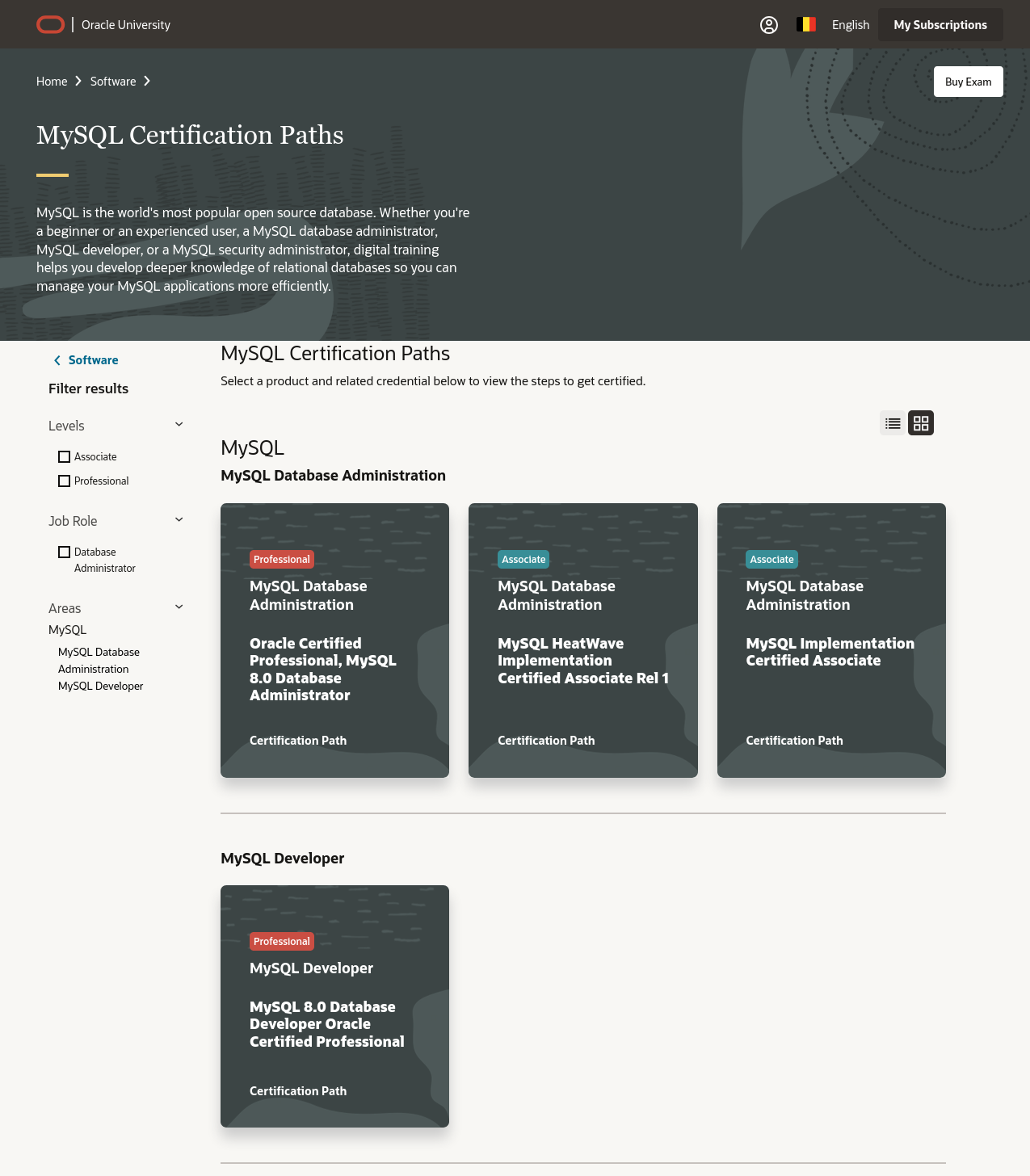 MySQL Certification Website 05 - Oracle University