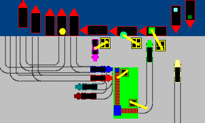 a metaphore of a CPU as a busy container port