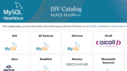 MySQL HeatWave ISV Catalog