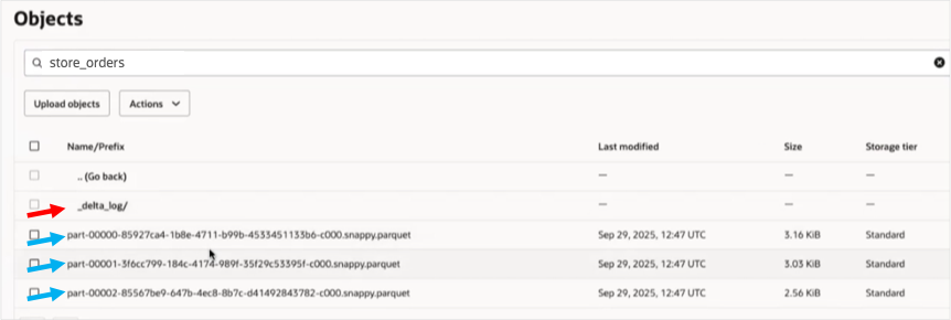 Object storage with Delta Lake data
