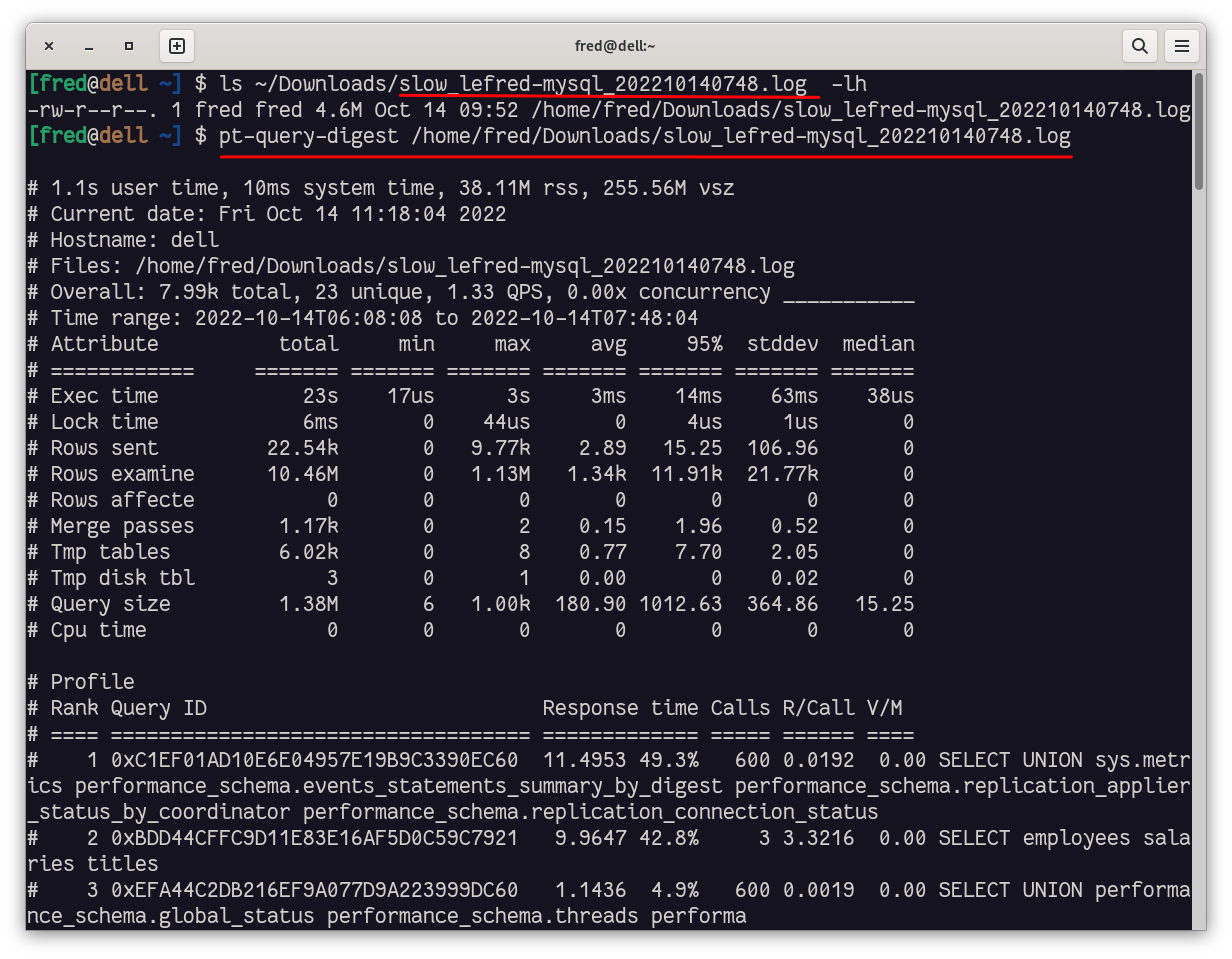 pt-query-digest output