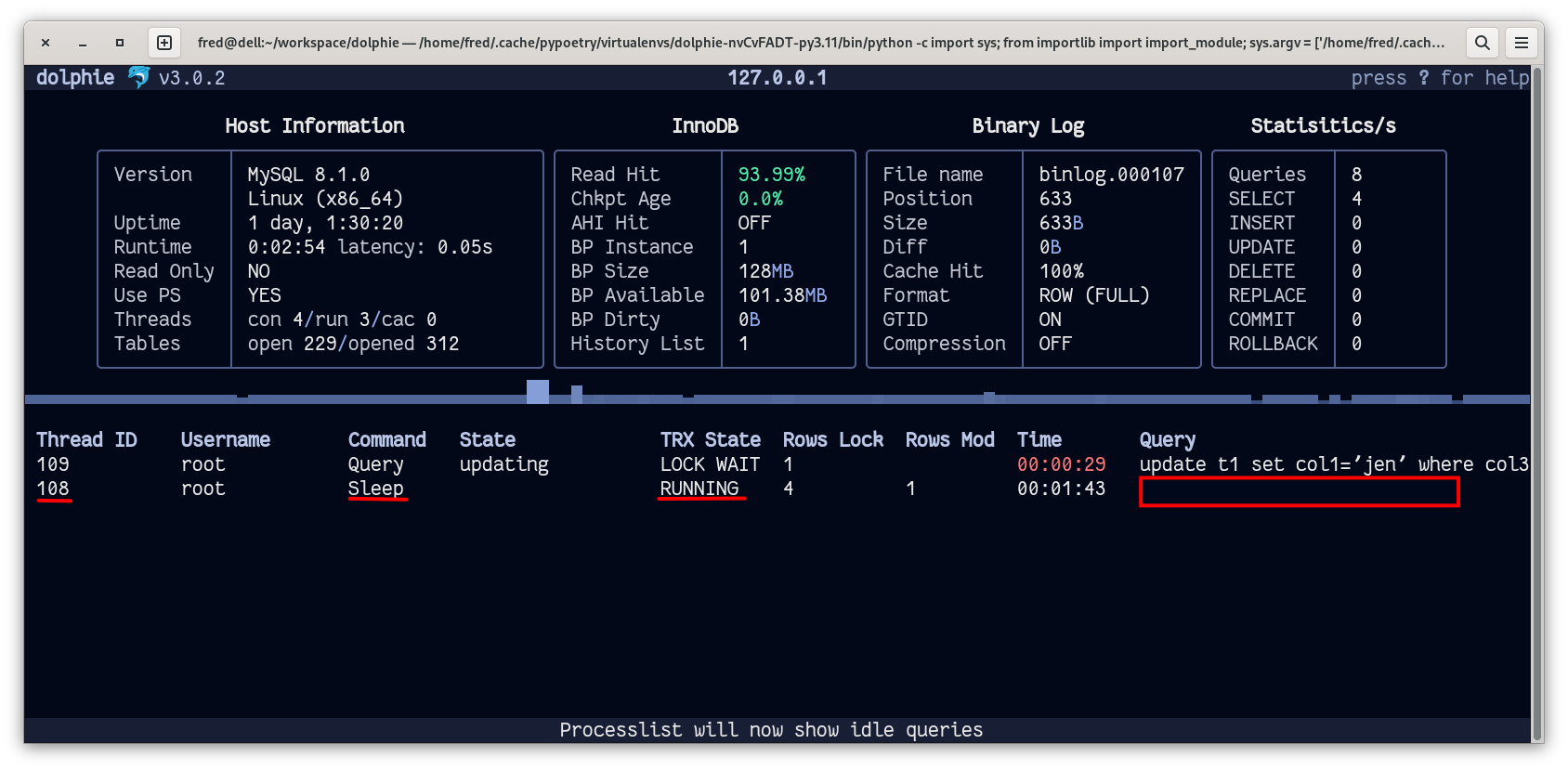 Dolphie - Main Dashboard