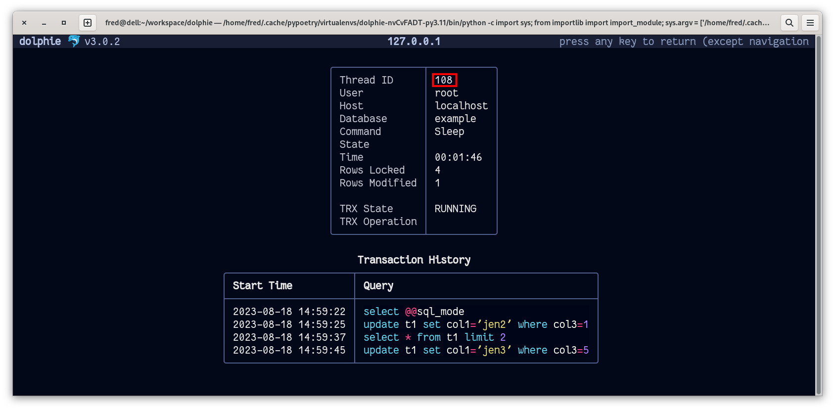 Dolphie - Transaction History