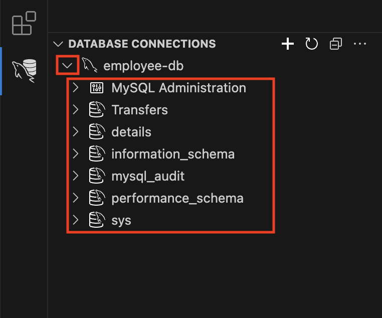 Browsing schemas and tables